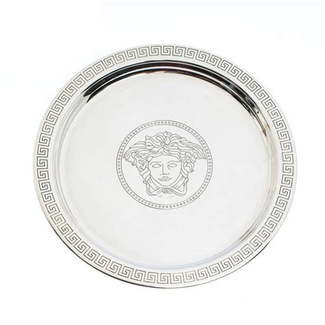 versace silver tray|versace italian tableware price.